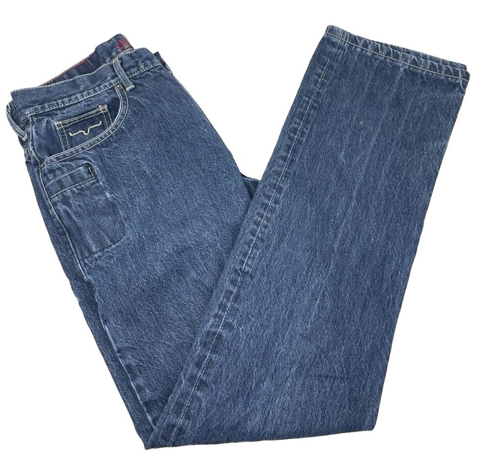 Kimes Ranch Mens Raw James Jeans Blue 100% Cotton 33x32 EUC